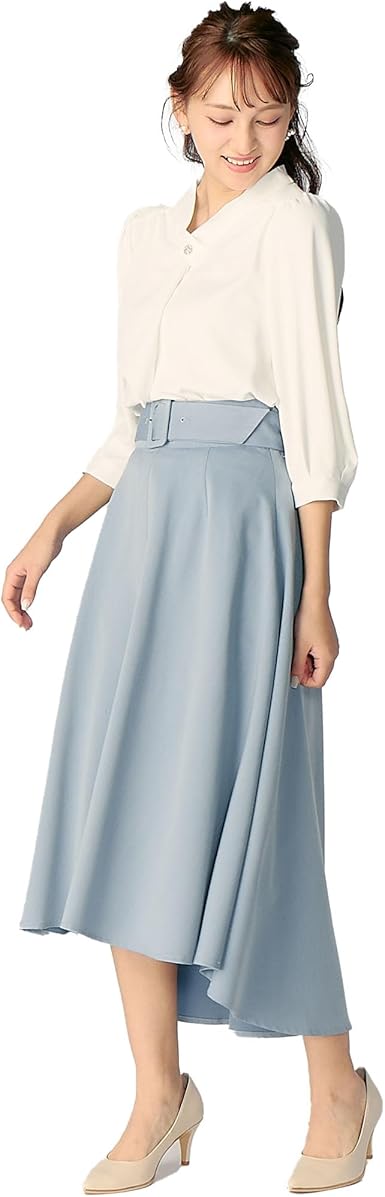 Amazon.co.jp: [レッセパッセ] スカート ﾍﾞﾙﾄ付ﾌｨｯｼｭﾃｰﾙｽｶｰﾄ